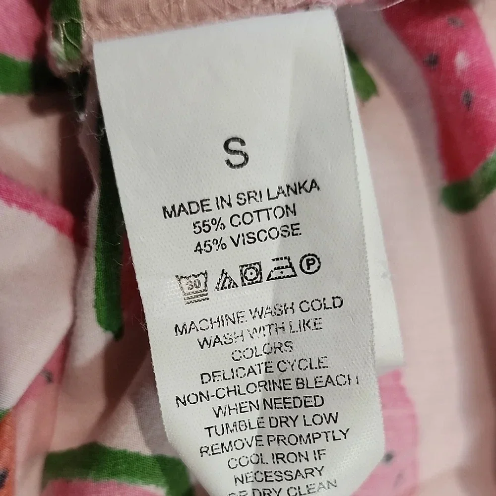 Kate Spade Watermelon Print Pajama Shirt Dress Size Small Sleepwear